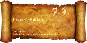 Frank Hektor névjegykártya